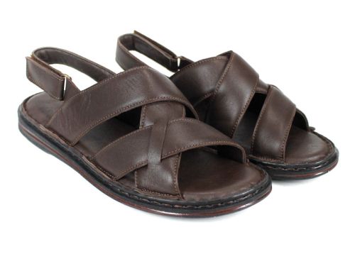 Мъжки сандали Notte Vario от естествена кожа в тъмно кафяв цвят