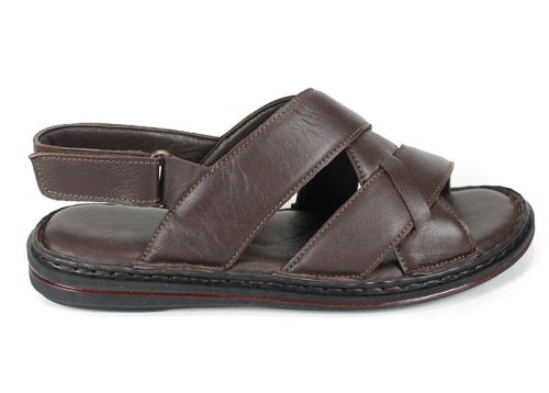 Мъжки сандали Notte Vario от естествена кожа в тъмно кафяв цвят