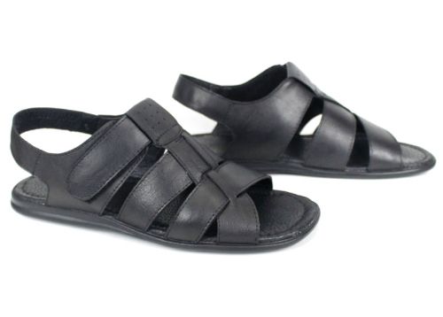 мъжки сандали Mare Blu черни естествена кожа