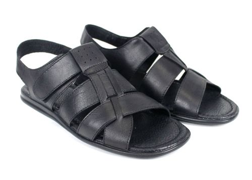 мъжки сандали Mare Blu черни естествена кожа