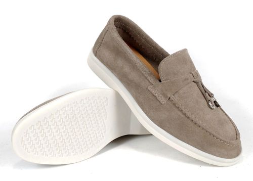 Mystica – дамски мокасини от естествен велур в пясъчен кафяв цвят