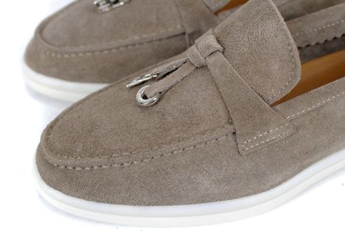 Mystica – дамски мокасини от естествен велур в пясъчен кафяв цвят