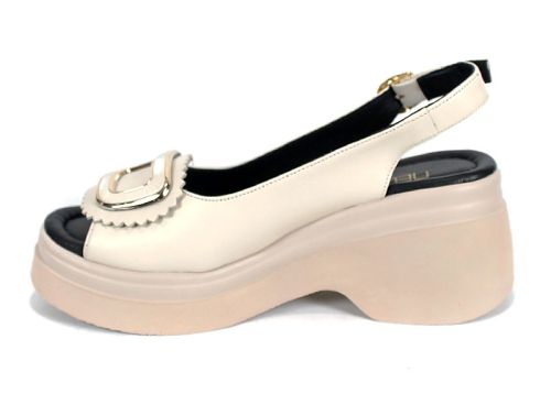 Velura Alto дамски сандали бежов цвят естествена кожа