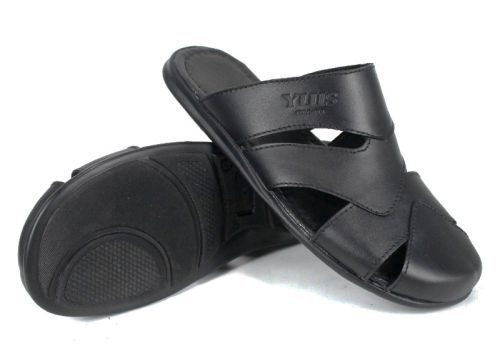 Castro Line мъжки чехли черни естествена кожа