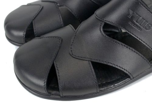 Castro Line мъжки чехли черни естествена кожа