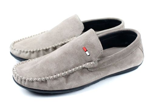 Преоценени мъжки, велурени мокасини във визонен цвят - Модел Алберто.