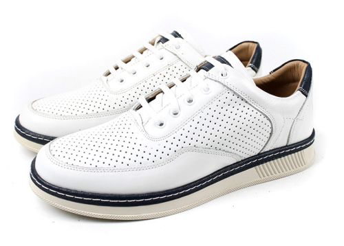 Преоценени мъжки ежедневни обувки с връзки в бяло - Модел Карлос.