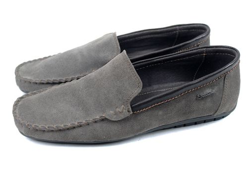 Мъжки мокасини Vento Visón от естествен велур в цвят визон, преоценен модел