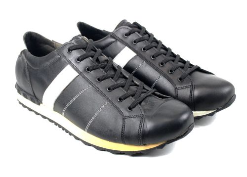 Преоценени мъжки спортни обувки в черно и бяло - Модел Ерол.