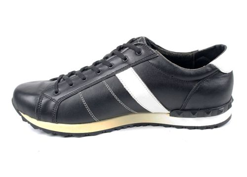 Преоценени мъжки спортни обувки в черно и бяло - Модел Ерол.