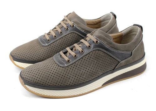 Achilles Graphite – мъжки летни обувки от набук в тъмно сиво - преоценени