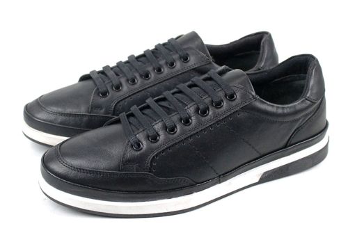 Мъжки спортни обувки с връзки в черно - Модел Франц - преоценени