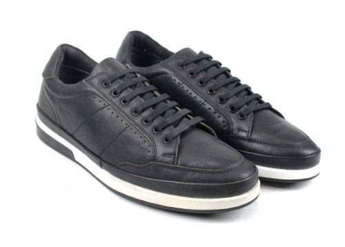 Мъжки спортни обувки с връзки в черно - Модел Франц - преоценени