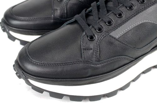 Мъжки спортни обувки от естествена кожа в черно Verso Notte – комфорт и стил