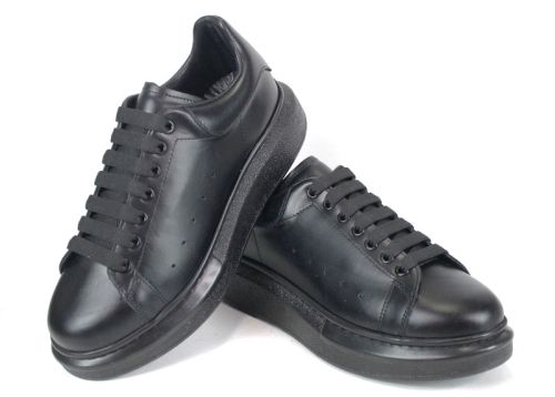 Мъжки спортни обувки от естествена кожа Nero Dentro – черни, с шито ходило