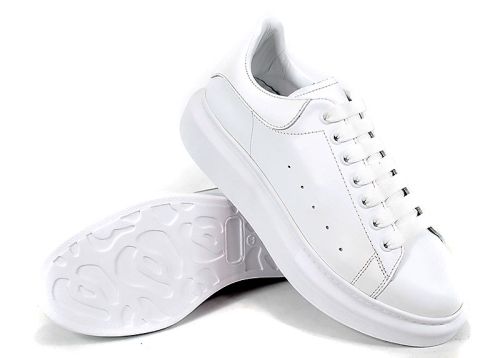 Мъжки спортни обувки Nero Dentro от бяла естествена кожа с шито ходило