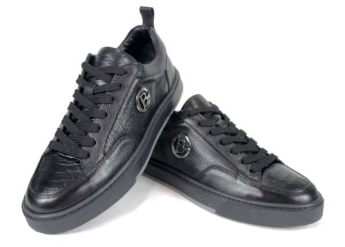 Мъжки ежедневни обувки Lupo Forte – естествена кожа с кроко и змийски щампи