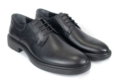 Мъжки официални обувки Inverno Classico – черна естествена кожа с дебело зимно ходило