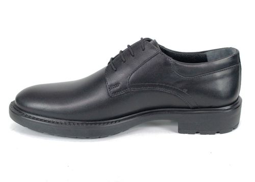 Мъжки официални обувки Inverno Classico – черна естествена кожа с дебело зимно ходило