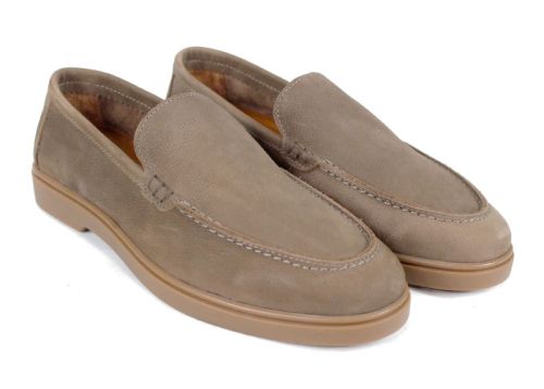 Мъжки мокасини Notte Morbida – естествен набук визон с гъвкаво ходило