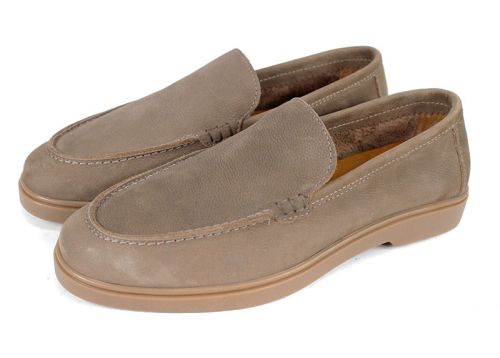 Мъжки мокасини Notte Morbida – естествен набук визон с гъвкаво ходило