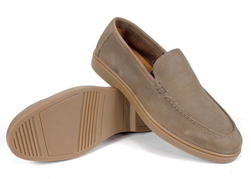 Мъжки мокасини Notte Morbida – естествен набук визон с гъвкаво ходило