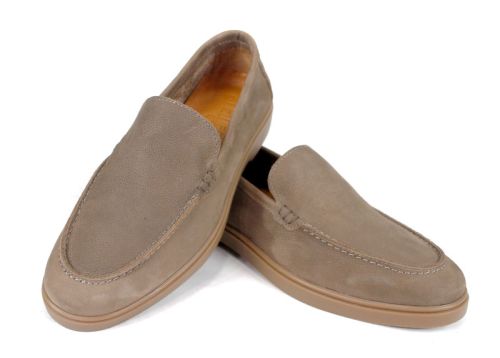 Мъжки мокасини Notte Morbida – естествен набук визон с гъвкаво ходило