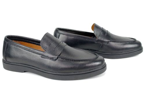 Мъжки мокасини Linea Nobile – естествена кожа, черни, с гъвкаво ходило