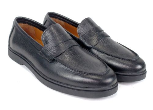 Мъжки мокасини Linea Nobile – естествена кожа, черни, с гъвкаво ходило