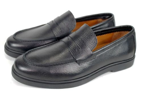 Мъжки мокасини Linea Nobile – естествена кожа, черни, с гъвкаво ходило