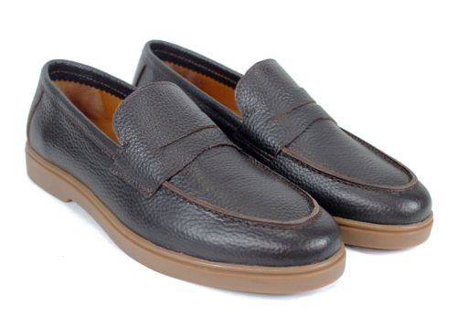 Мъжки обувки Linea Nobile – кафява флотер кожа с олекотено гъвкаво ходило