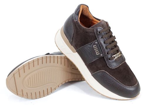 Дамски сникърси Bruna Forte от кафява флотер кожа и велур – модерни за сезона