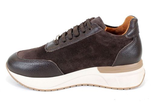 Дамски сникърси Bruna Forte от кафява флотер кожа и велур – модерни за сезона