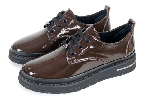 дамски ежедневни обувки от естествен лак в кафяво – Classica Bruna