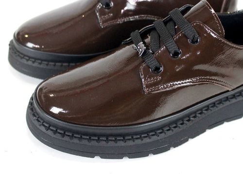 дамски ежедневни обувки от естествен лак в кафяво – Classica Bruna