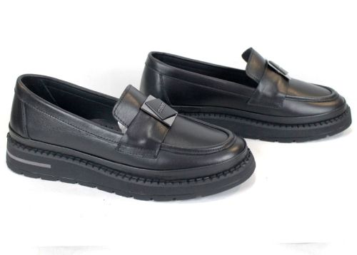 дамски ежедневни обувки лоуфъри от естествена кожа черни – Eleganza Nera