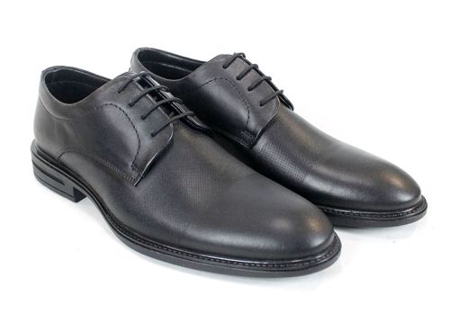 Мъжки елегантни обувки Александър от естествена кожа в черно