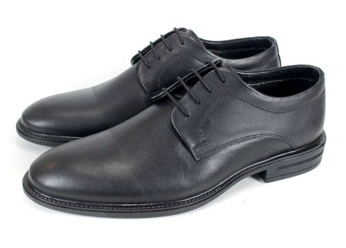 Мъжки елегантни обувки Александър от естествена кожа в черно