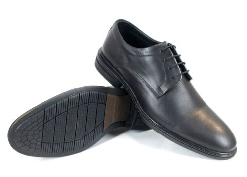 Мъжки елегантни обувки Александър от естествена кожа в черно