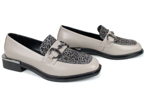 Дамски обувки Felina от визон естествена кожа и леопардов принт, премиум модел