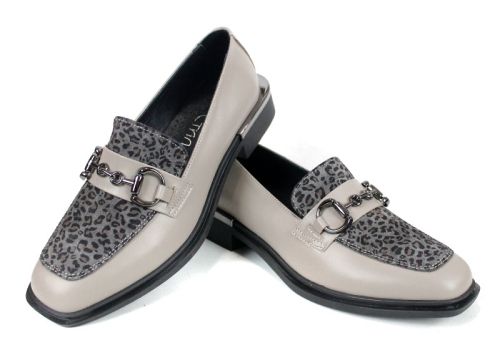 Дамски обувки Felina от визон естествена кожа и леопардов принт, премиум модел