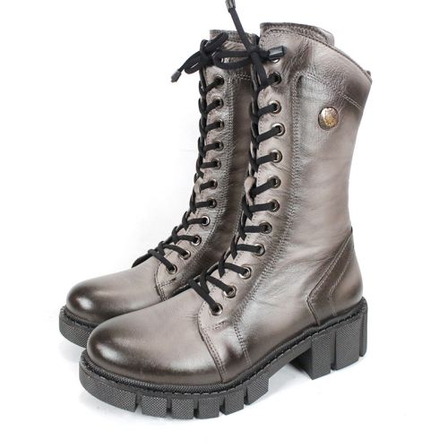 дамски кубинки Velluto Ombra от естествена кожа визон с ефект на състаряване и топъл хастар