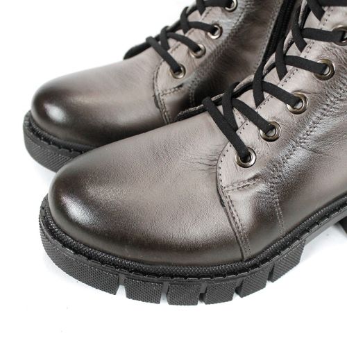 дамски кубинки Velluto Ombra от естествена кожа визон с ефект на състаряване и топъл хастар