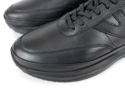 мъжки обувки Делато от естествена кожа в черно, с кожена стелка и олекотено ходило