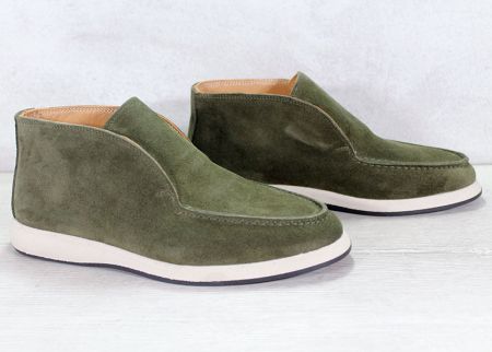 Pantofi de dama „Forest Whisper” din piele intoarsa verde