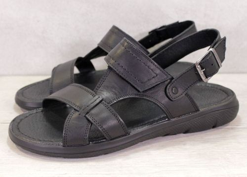 Мъжки сандали от естествена кожа в черно - модел Виктор