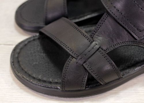 Мъжки сандали от естествена кожа в черно - модел Виктор