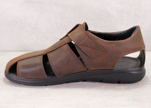 Мъжки сандали от естествена кожа в кафяво - модел Кромуел