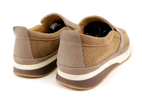 Мъжки ежедневни летни обувки от естествен набук във визонено - Модел Кубрат