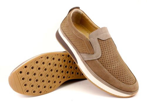 Мъжки ежедневни летни обувки от естествен набук във визонено - Модел Кубрат